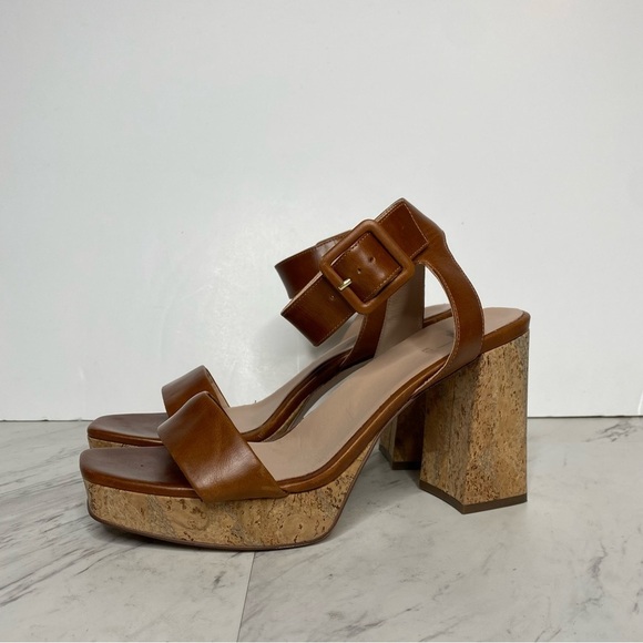 27 Edit Jaselle Brown Leather Heeled Sandal 9 1/2 M - Picture 14 of 14